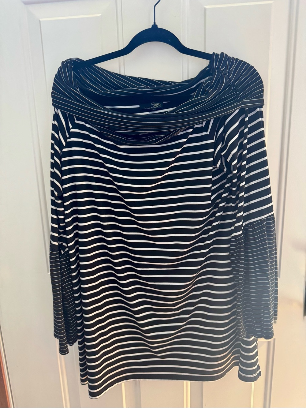 Suzanne Betro Black and White Striped Top